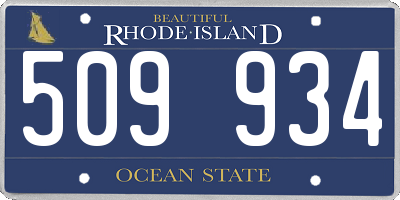 RI license plate 509934