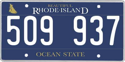 RI license plate 509937