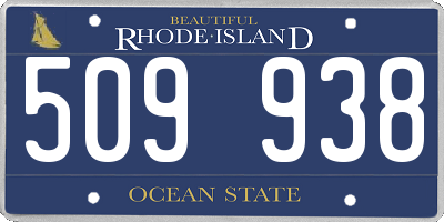 RI license plate 509938