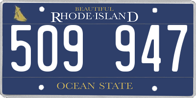 RI license plate 509947