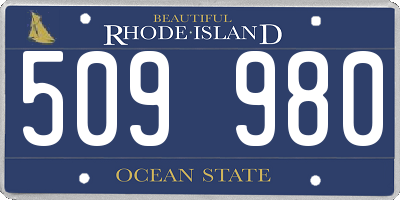 RI license plate 509980