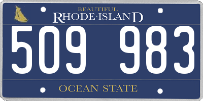 RI license plate 509983