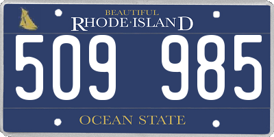 RI license plate 509985