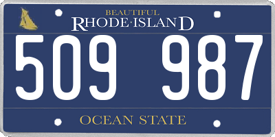 RI license plate 509987