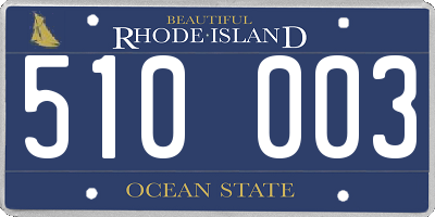 RI license plate 510003