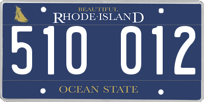 RI license plate 510012