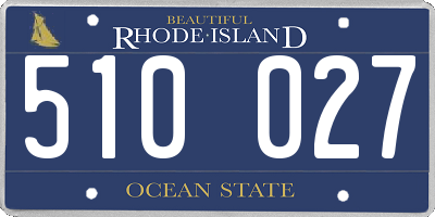 RI license plate 510027