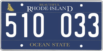 RI license plate 510033