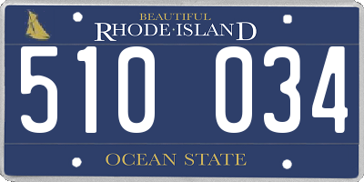 RI license plate 510034