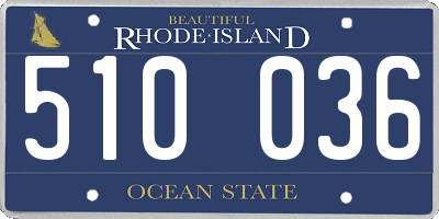 RI license plate 510036