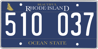 RI license plate 510037