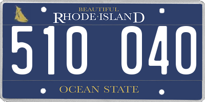 RI license plate 510040