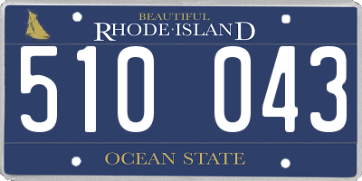 RI license plate 510043