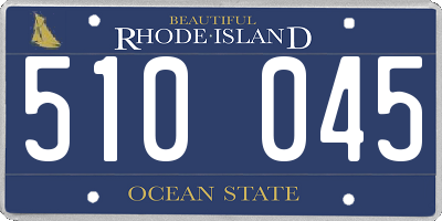 RI license plate 510045