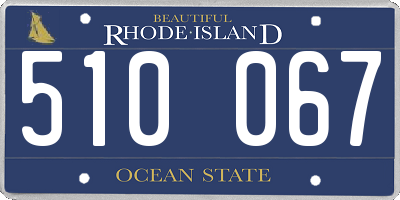 RI license plate 510067