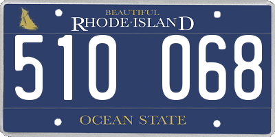 RI license plate 510068