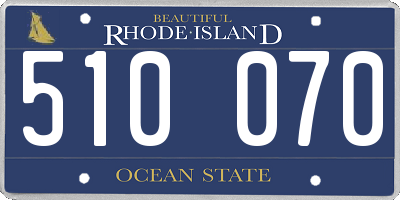RI license plate 510070