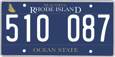 RI license plate 510087