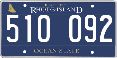 RI license plate 510092