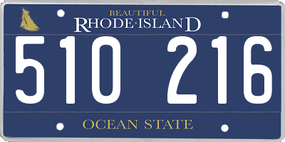 RI license plate 510216