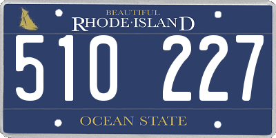 RI license plate 510227