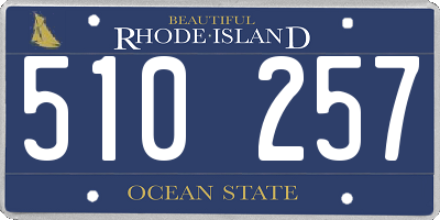 RI license plate 510257