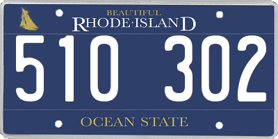 RI license plate 510302