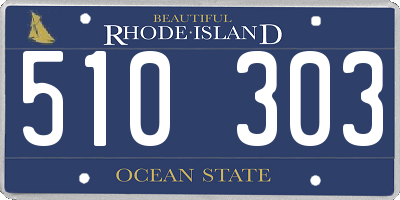 RI license plate 510303