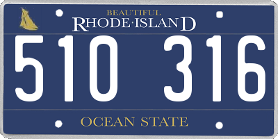 RI license plate 510316