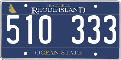 RI license plate 510333