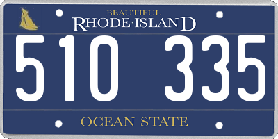 RI license plate 510335