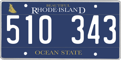 RI license plate 510343