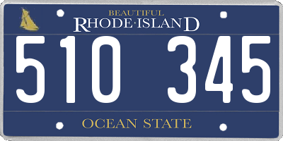 RI license plate 510345