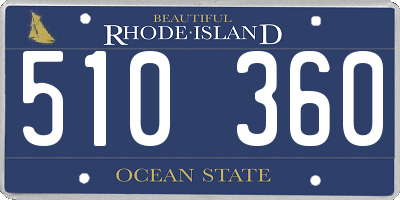RI license plate 510360