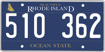 RI license plate 510362
