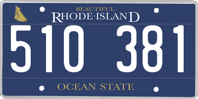 RI license plate 510381