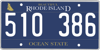 RI license plate 510386
