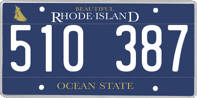 RI license plate 510387