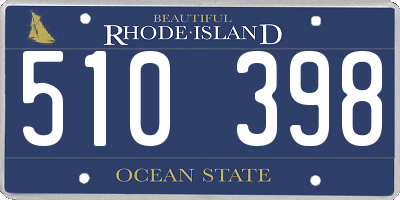 RI license plate 510398