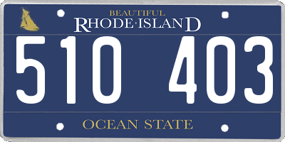 RI license plate 510403