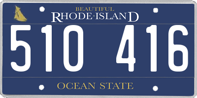 RI license plate 510416