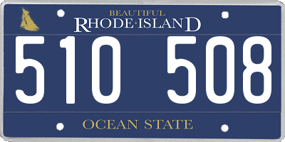 RI license plate 510508