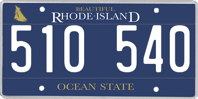 RI license plate 510540