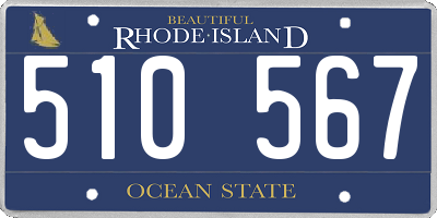 RI license plate 510567