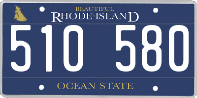 RI license plate 510580