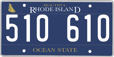 RI license plate 510610