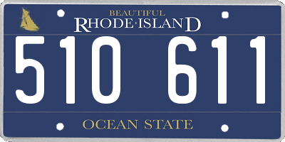 RI license plate 510611