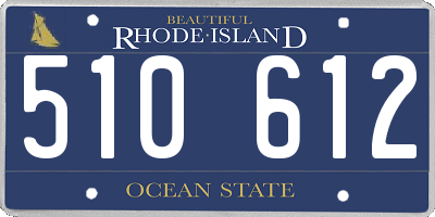 RI license plate 510612