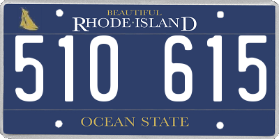 RI license plate 510615