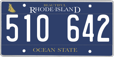 RI license plate 510642